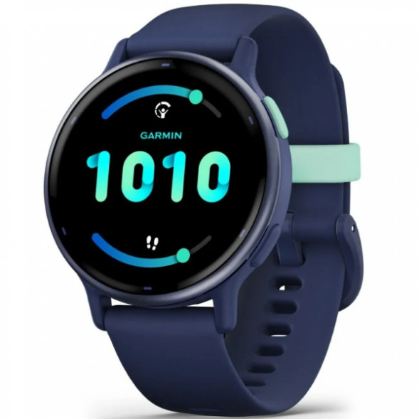 Умные часы Garmin Vivoactive 5, синие с металлически-синим безелем и силиконовым ремешком 010-02862-12 в Туле