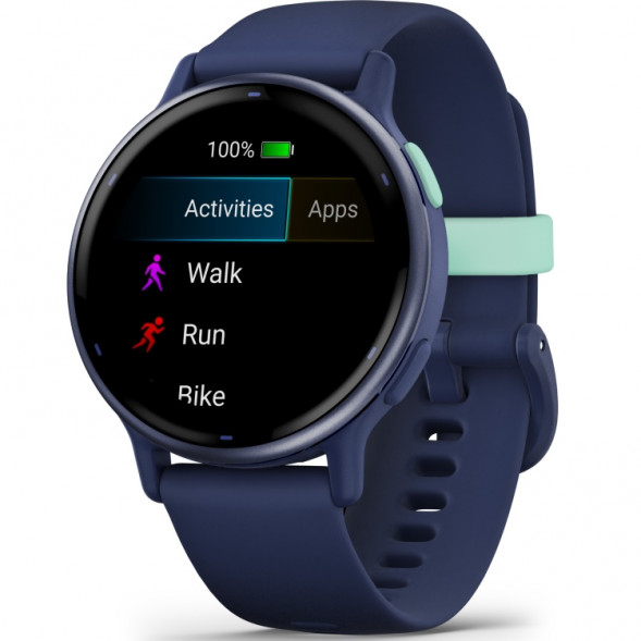 Умные часы Garmin Vivoactive 5, синие с металлически-синим безелем и силиконовым ремешком 010-02862-12 в Туле