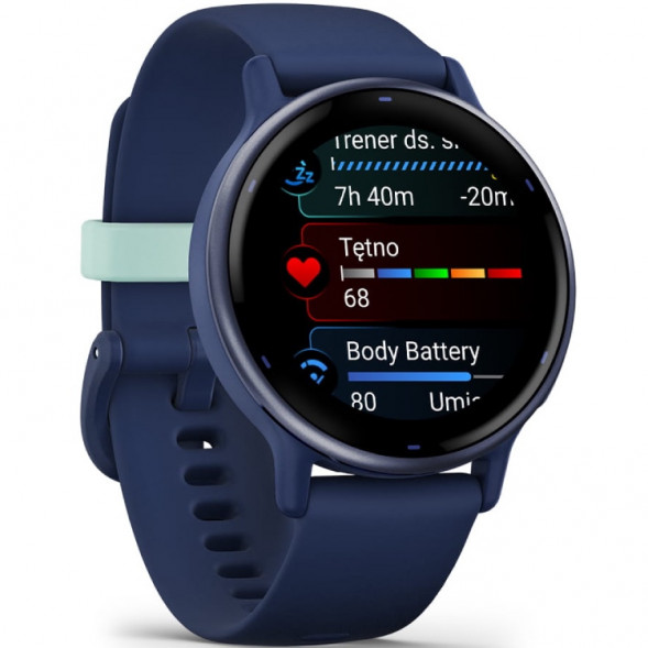 Умные часы Garmin Vivoactive 5, синие с металлически-синим безелем и силиконовым ремешком 010-02862-12 в Туле