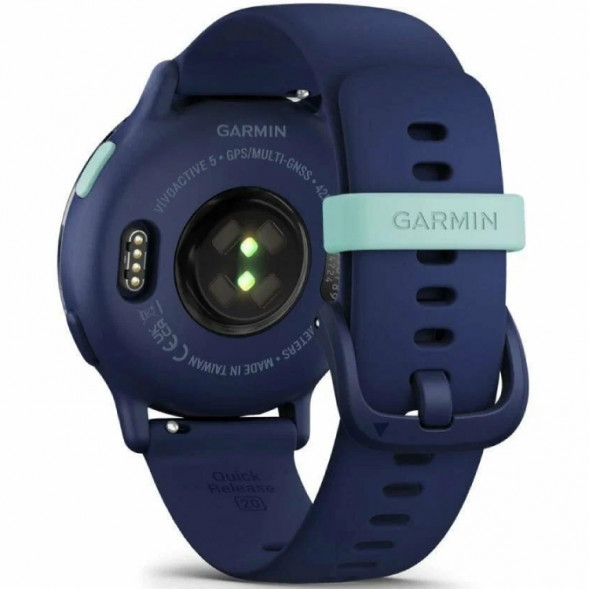 Умные часы Garmin Vivoactive 5, синие с металлически-синим безелем и силиконовым ремешком 010-02862-12 в Туле