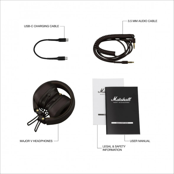 Беспроводные наушники Marshall Major V, коричневый в Туле