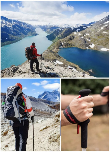 Треккинговая палка Naturehike 135 см, 1шт., серый/зеленый в Туле