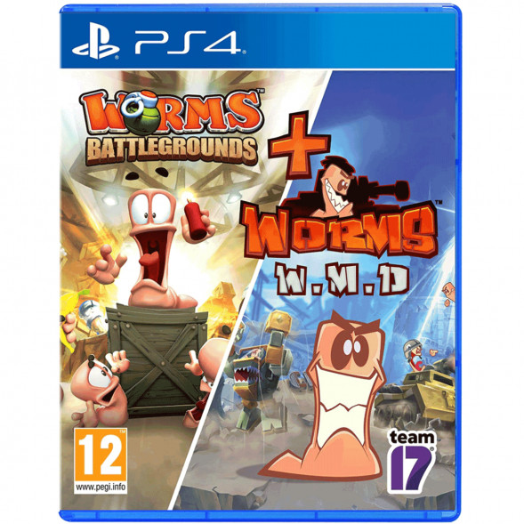 Игра Worms Battlegrounds + Worms W.M.D. Double Pack [PS4, английская версия + русские субтитры] в Туле