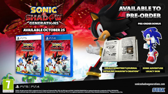 Игра Sonic x Shadow Generations Day One Edition [PS4, русские субтитры] в Туле