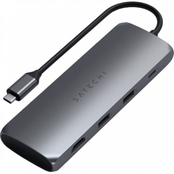 Док-станция Satechi USB-C Hybrid Multiport Adapter (with SSD Enclosure M.2 SATA, 2xUSB 3.1, USB Type-C, HDMI), Серый ST-UCHSEM в Туле