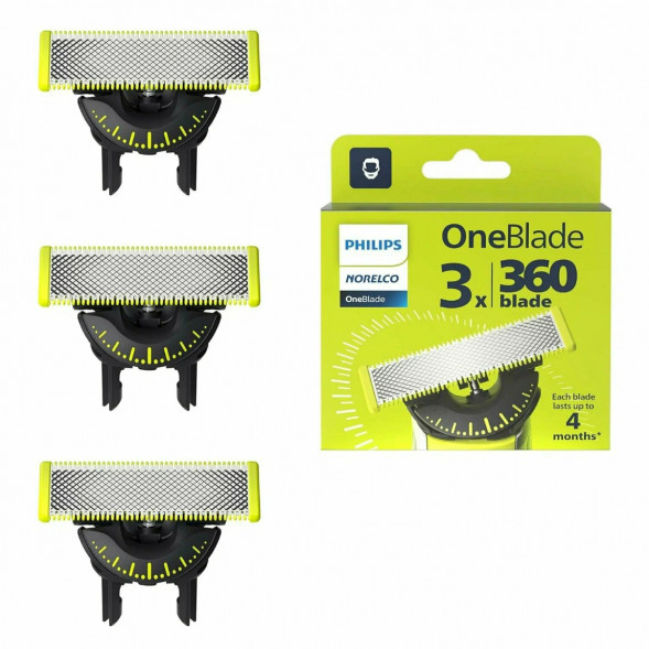 Сменные лезвия Philips OneBlade 360 QP430/50, 3 штуки в Туле
